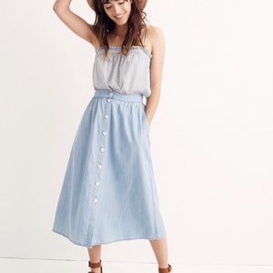 Madewell Paradise Button Up Midi Skirt